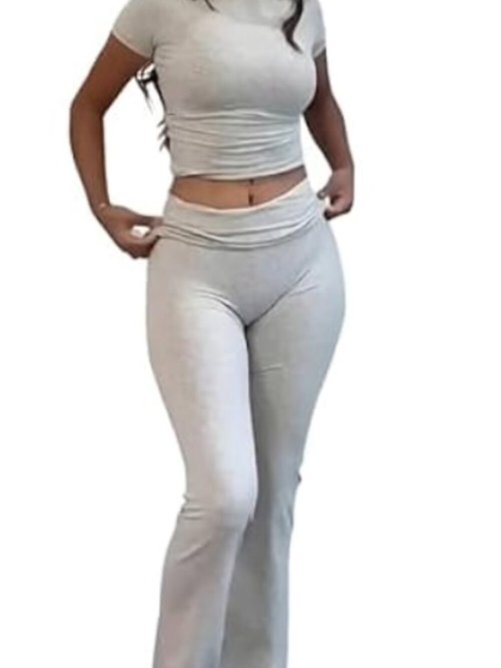 Grey Fold-Over Pants set